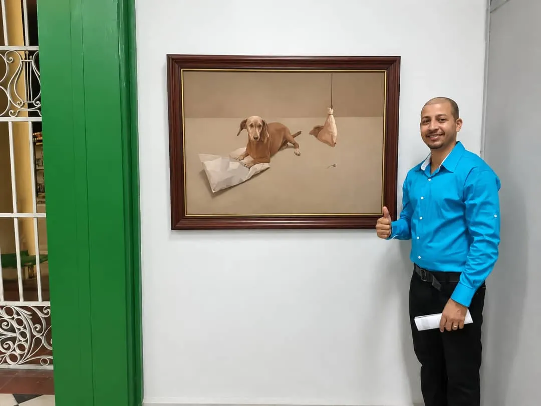 Edisbel Guerra Mesa at one of his exhibitions